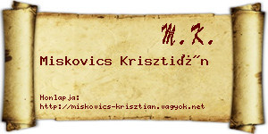 Miskovics Krisztián névjegykártya